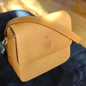 Mark Cross Camel Leather Shoulder crossbody bag purse 👜